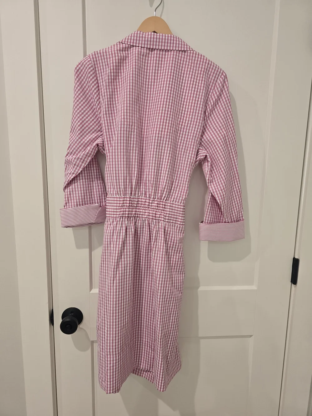 Gretchen Scott Designs Pink Gingham Tie-Waist Shirt Dress - Picture 5 of 5